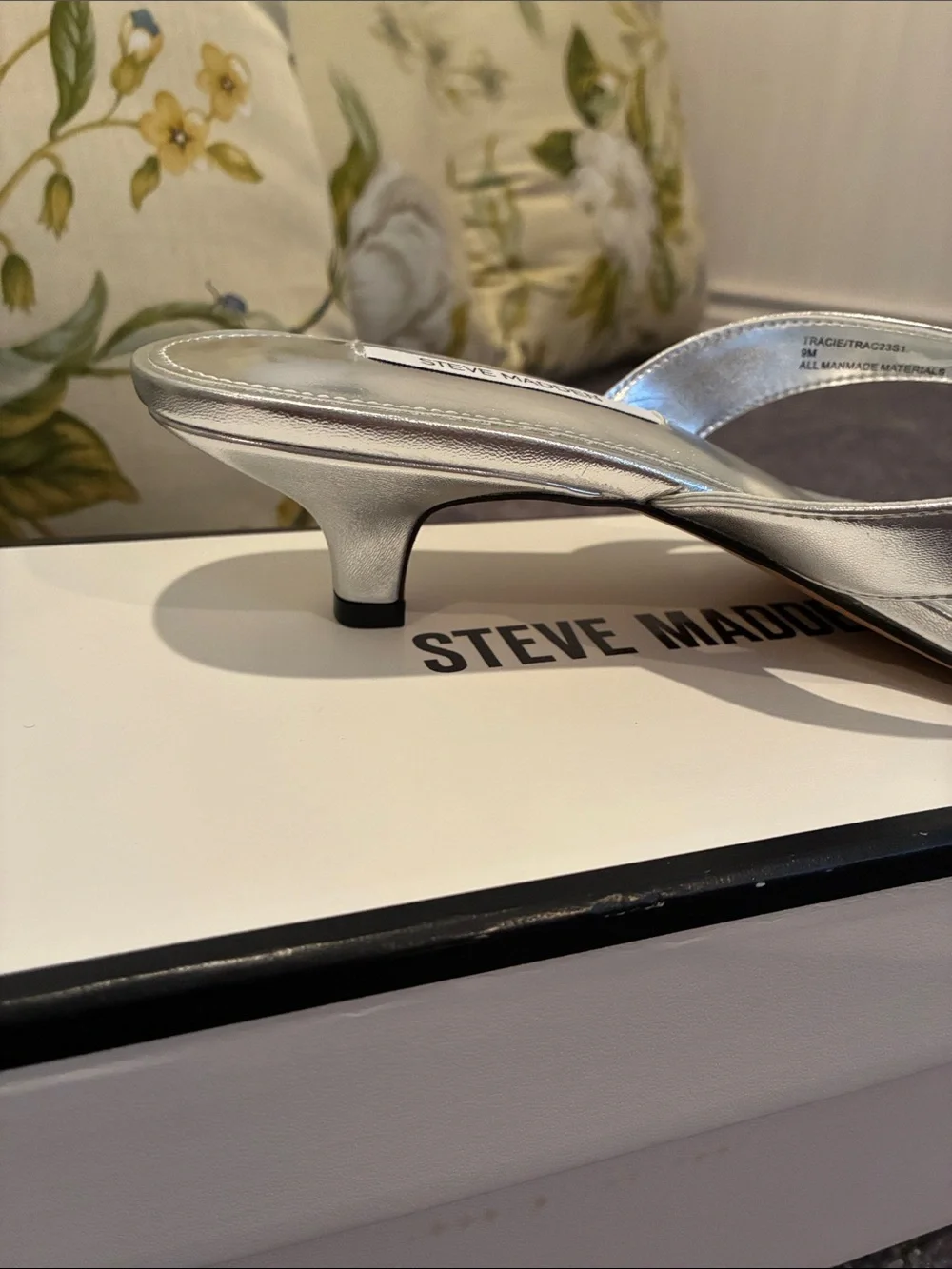 Steve Madden Silver Metallic Tracie Sandals